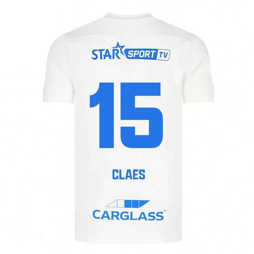 Danxen Women Thomas Claes #15 White Blue Away Jersey 2025/26 T-Shirt