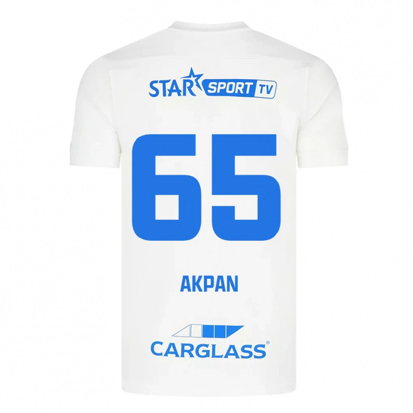 Danxen Women Christian Akpan #65 White Blue Away Jersey 2025/26 T-Shirt