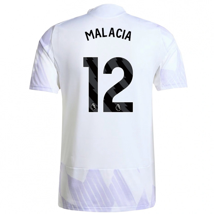 Danxen Women Tyrell Malacia #12 White Purple Purple Away Jersey 2025/26 T-Shirt