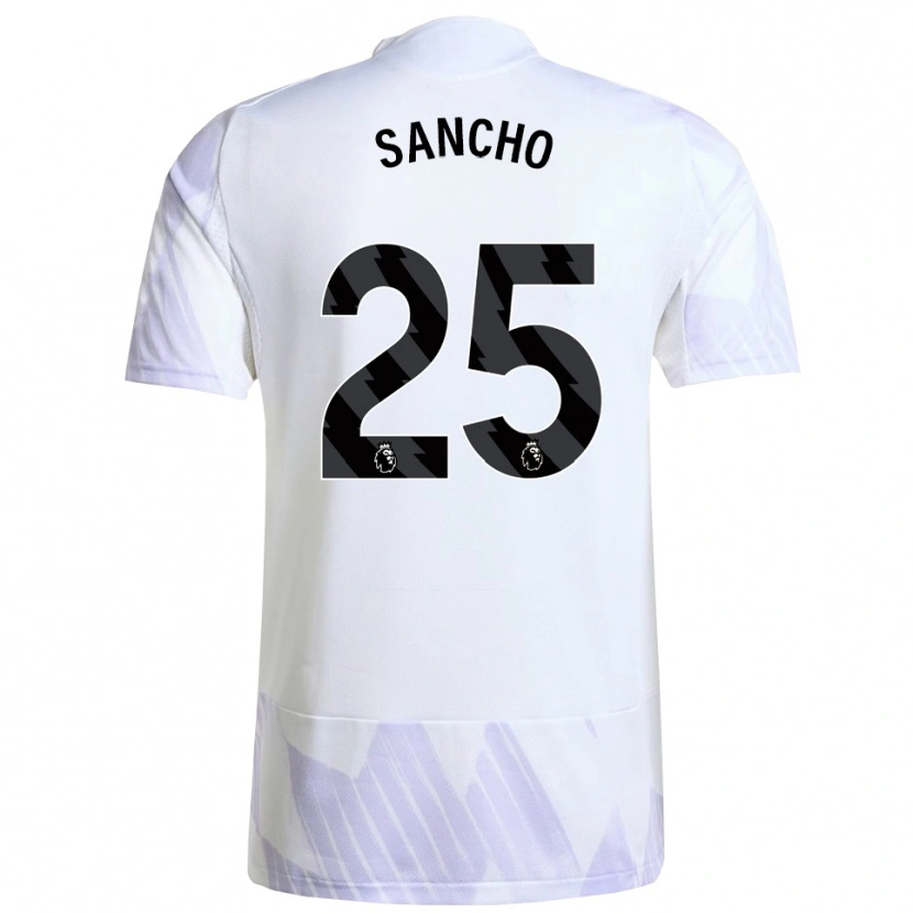 Danxen Women Jadon Sancho #25 White Purple Purple Away Jersey 2025/26 T-Shirt