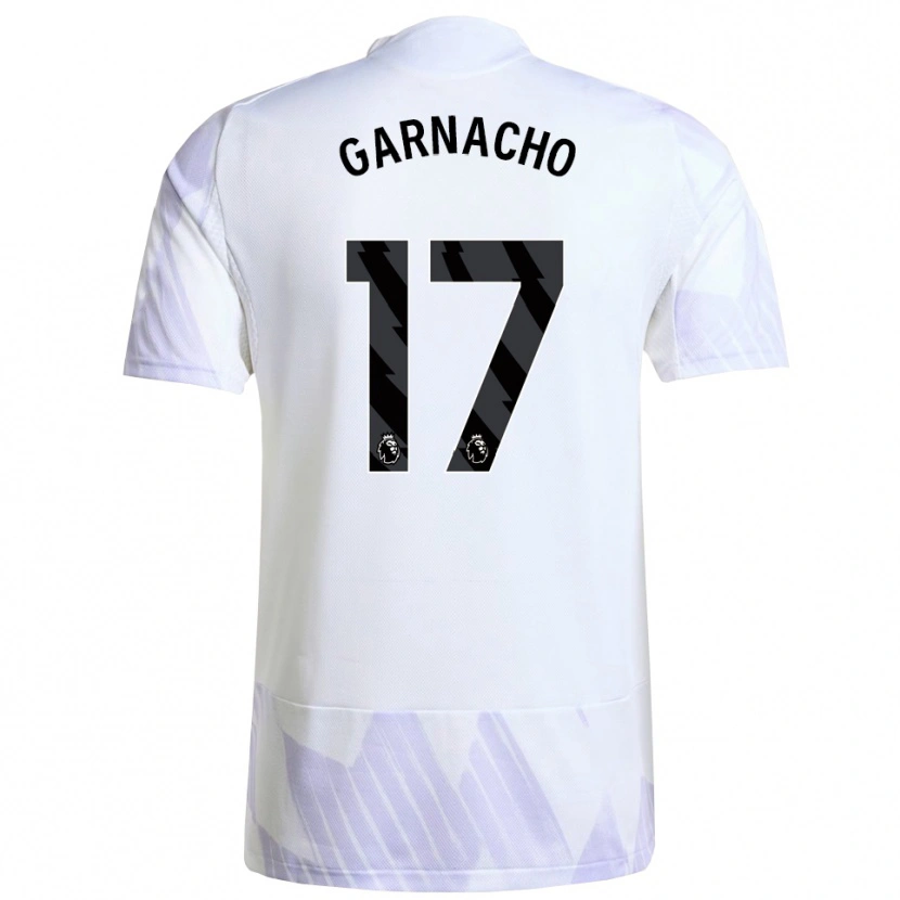 Danxen Women Alejandro Garnacho #17 White Purple Purple Away Jersey 2025/26 T-Shirt