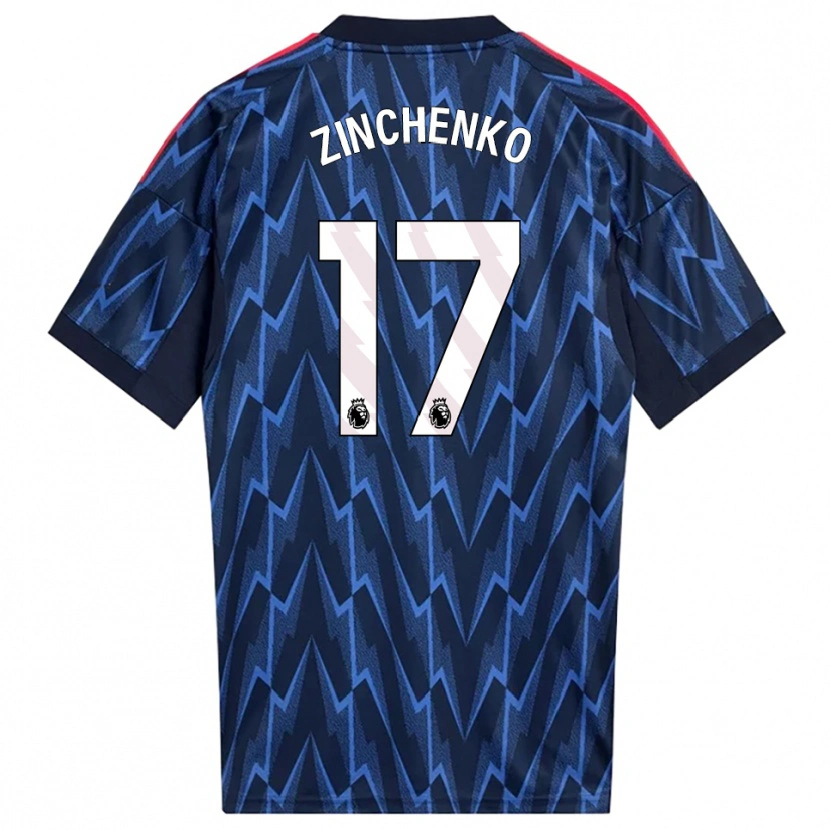 Danxen Women Oleksandr Zinchenko #17 Navy Red Away Jersey 2025/26 T-Shirt