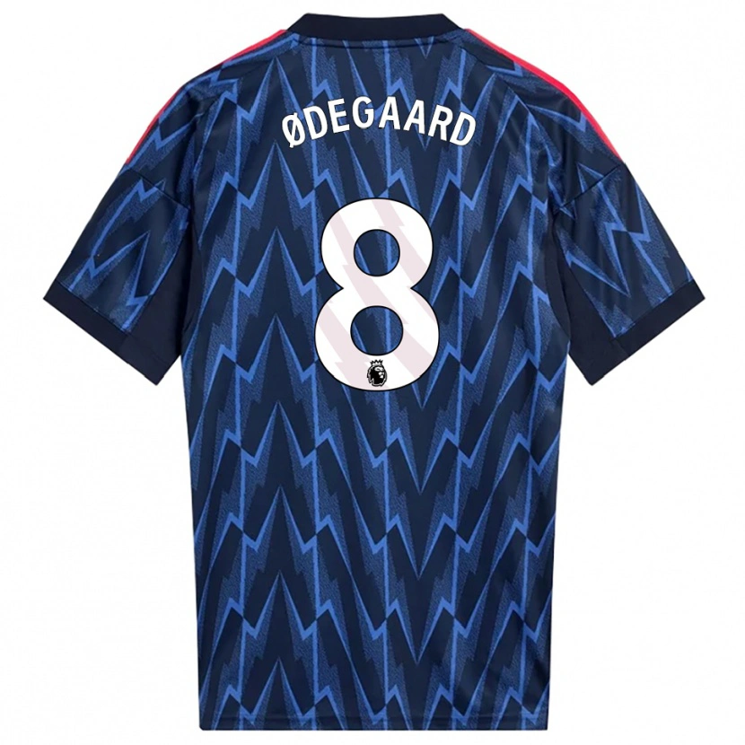 Danxen Women Martin Ødegaard #8 Navy Red Away Jersey 2025/26 T-Shirt