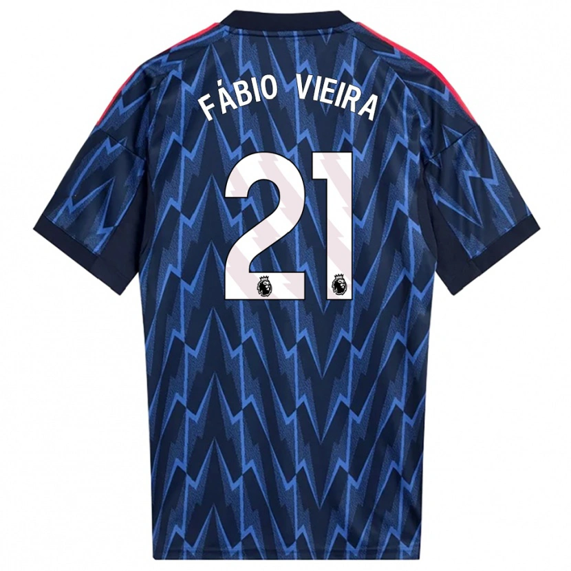 Danxen Women Fábio Vieira #21 Navy Red Away Jersey 2025/26 T-Shirt