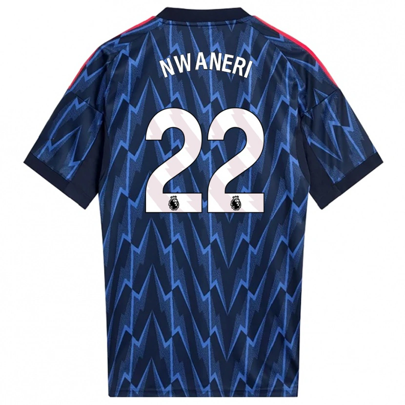 Danxen Women Ethan Nwaneri #22 Navy Red Away Jersey 2025/26 T-Shirt