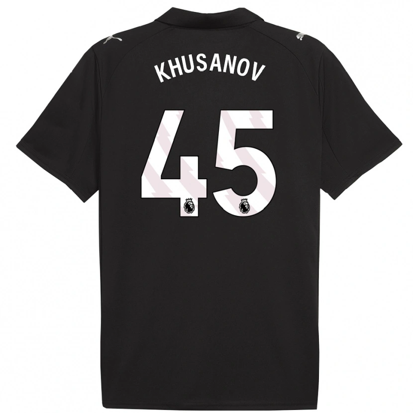 Danxen Women Abdukodir Khusanov #45 Black White Away Jersey 2025/26 T-Shirt