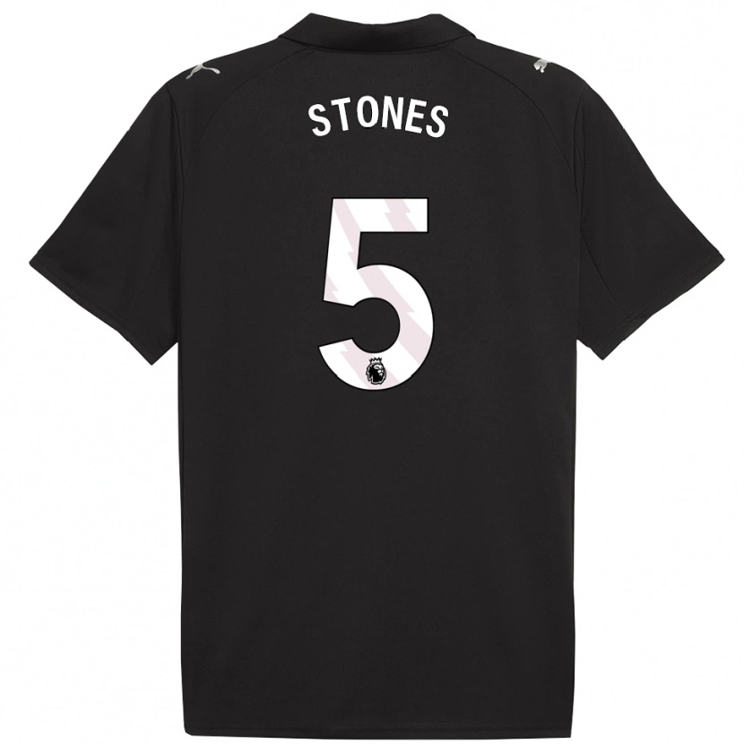 Danxen Women John Stones #5 Black White Away Jersey 2025/26 T-Shirt