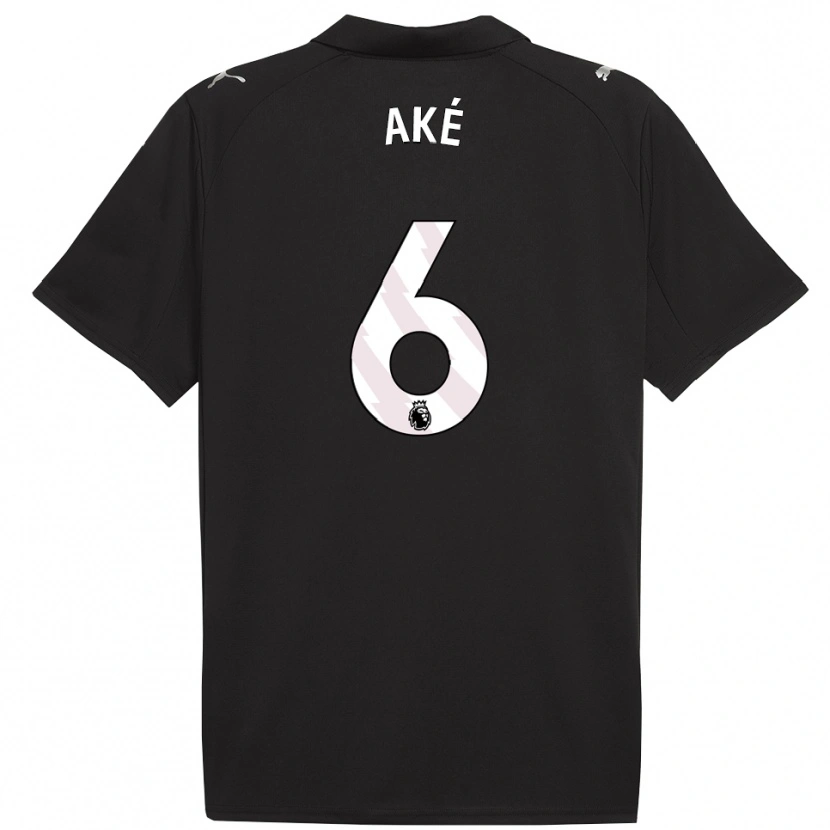 Danxen Women Nathan Aké #6 Black White Away Jersey 2025/26 T-Shirt