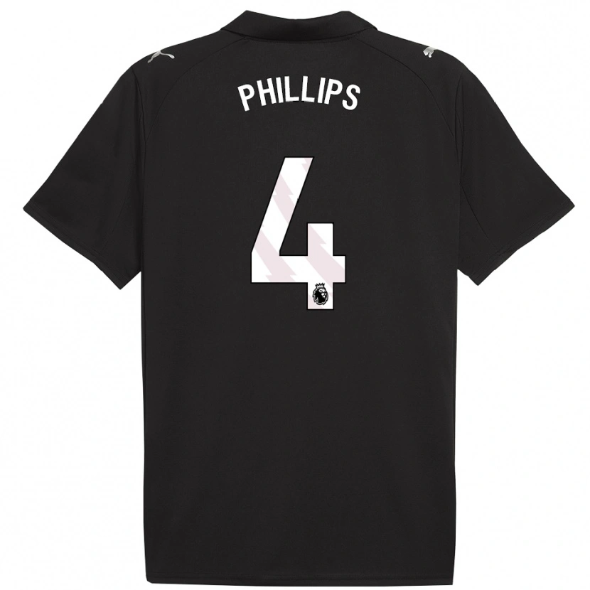 Danxen Women Kalvin Phillips #4 Black White Away Jersey 2025/26 T-Shirt
