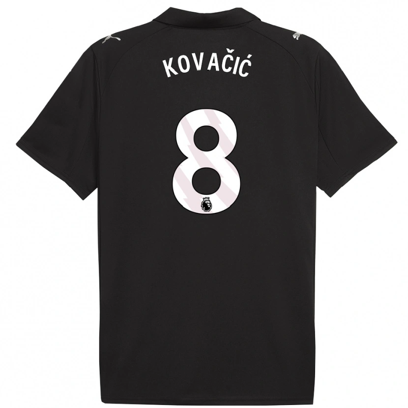 Danxen Women Mateo Kovacic #8 Black White Away Jersey 2025/26 T-Shirt