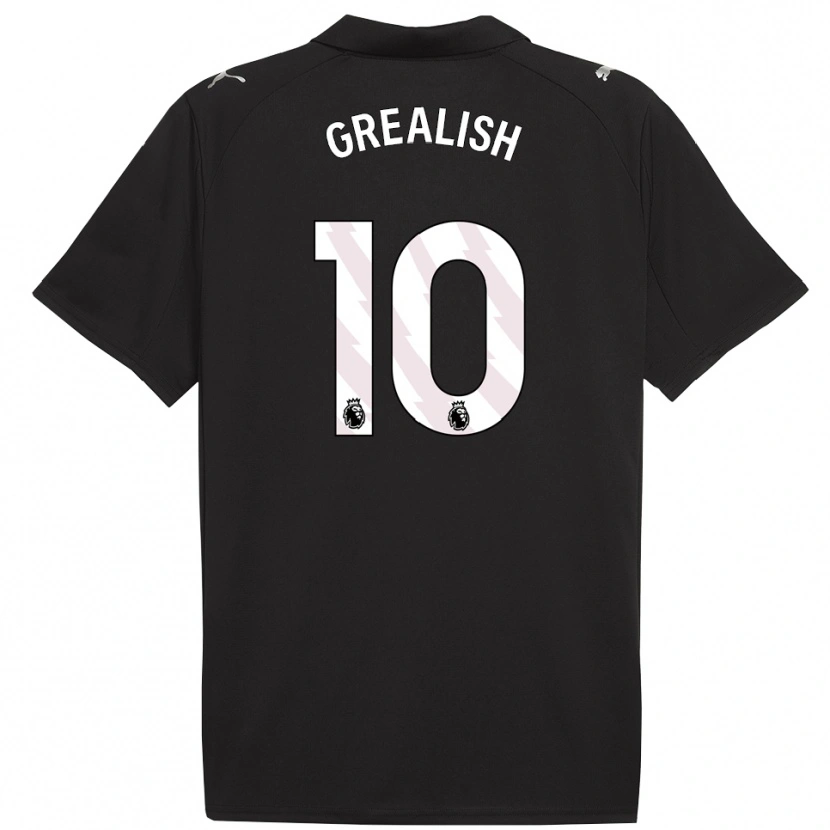 Danxen Women Jack Grealish #10 Black White Away Jersey 2025/26 T-Shirt