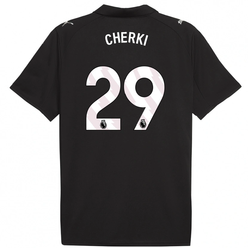 Danxen Women Rayan Cherki #29 Black White Away Jersey 2025/26 T-Shirt