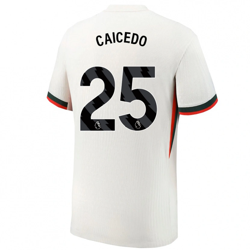 Danxen Women Moisés Caicedo #25 White Green Away Jersey 2025/26 T-Shirt