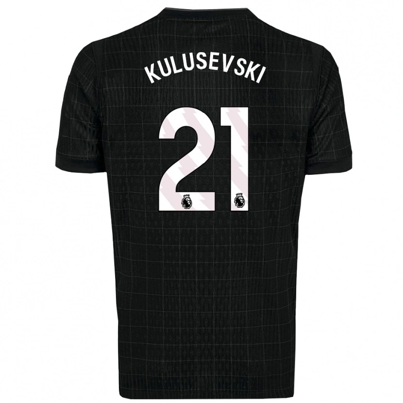 Danxen Women Dejan Kulusevski #21 Black Gray Away Jersey 2025/26 T-Shirt