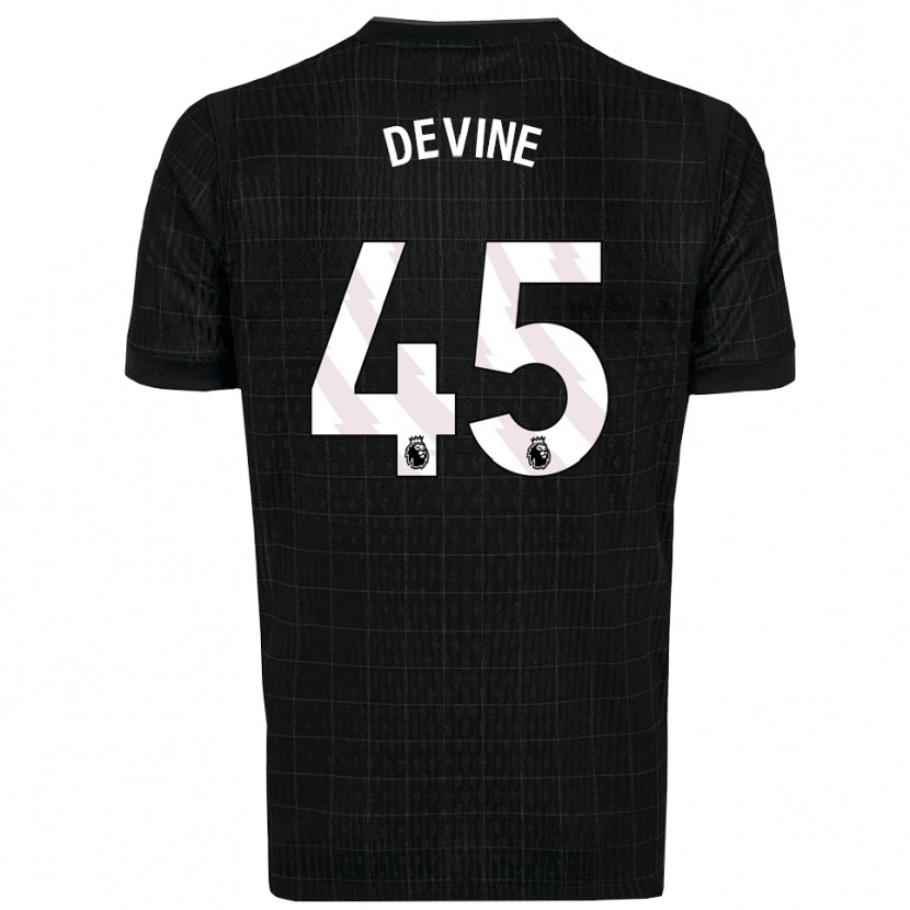 Danxen Women Alfie Devine #45 Black Gray Away Jersey 2025/26 T-Shirt