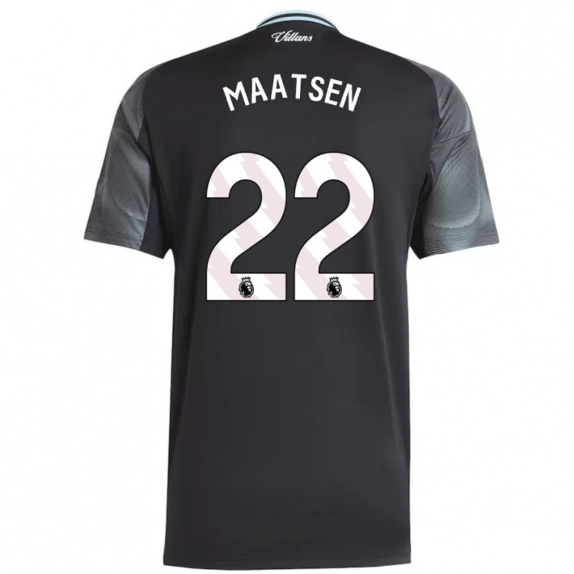 Danxen Women Ian Maatsen #22 Black Sky Blue Away Jersey 2025/26 T-Shirt