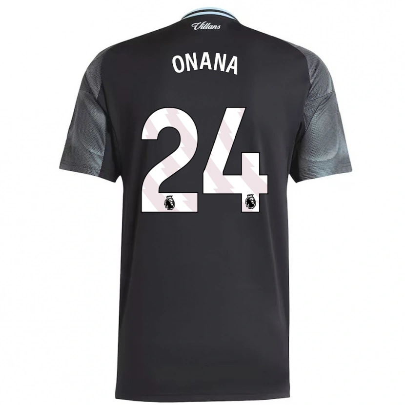 Danxen Women Amadou Onana #24 Black Sky Blue Away Jersey 2025/26 T-Shirt