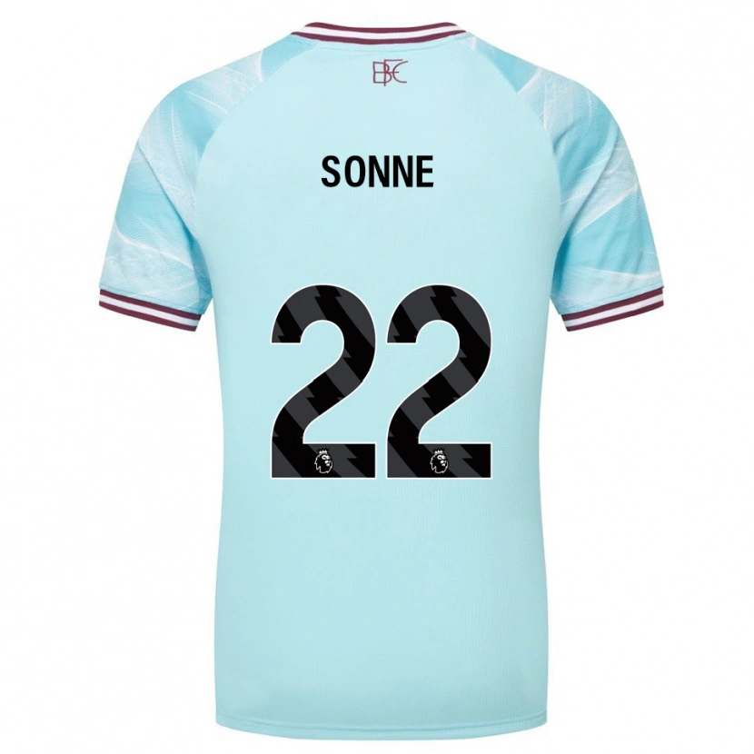Danxen Women Oliver Sonne #22 Sky Blue Burgundy Away Jersey 2025/26 T-Shirt