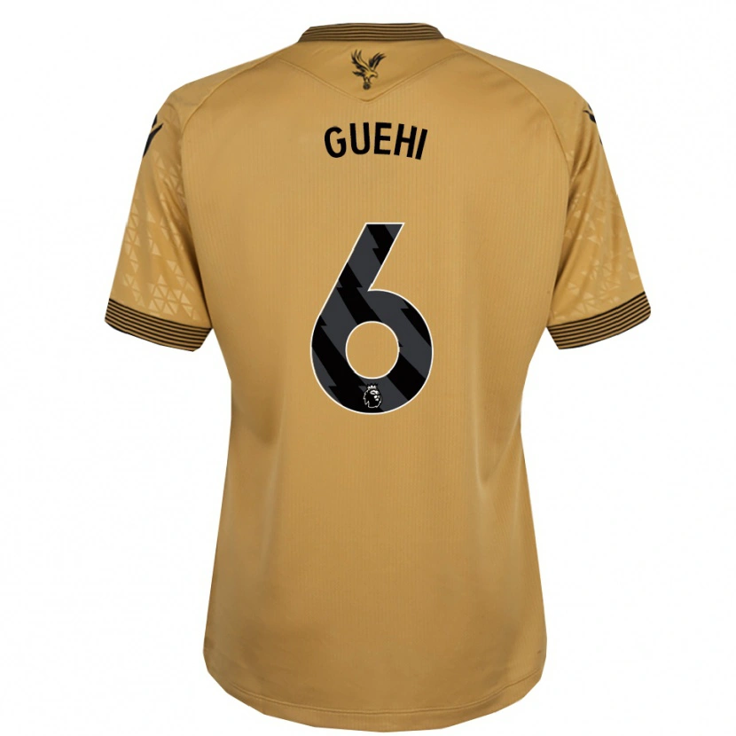 Danxen Women Marc Guéhi #6 Gold Black Away Jersey 2025/26 T-Shirt
