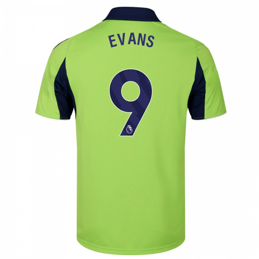 Danxen Women Aidan Evans #9 Green Navy White Away Jersey 2025/26 T-Shirt