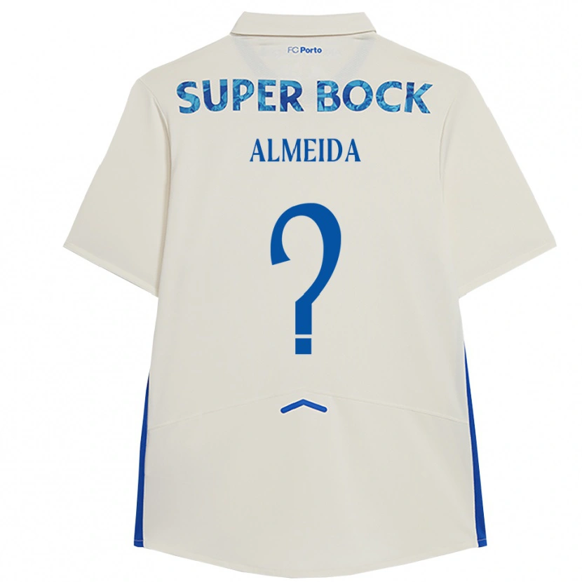 Danxen Women Tomé Almeida #0 White Blue Third Jersey 2025/26 T-Shirt