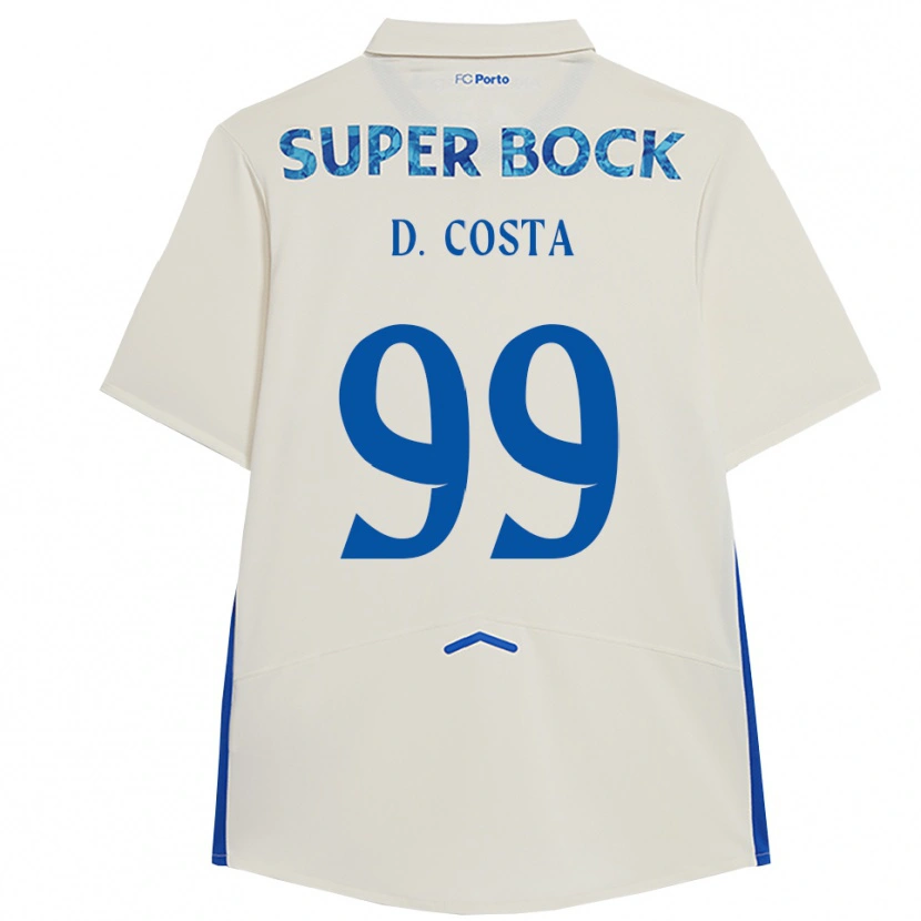 Danxen Women Diogo Costa #99 White Blue Third Jersey 2025/26 T-Shirt