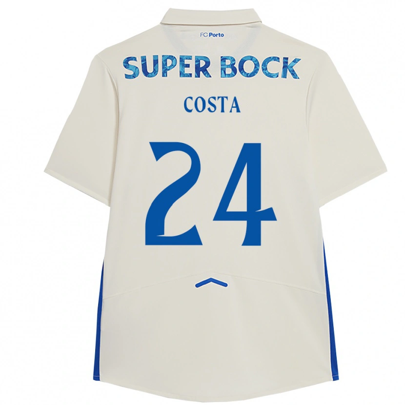 Danxen Women João Costa #24 White Blue Third Jersey 2025/26 T-Shirt