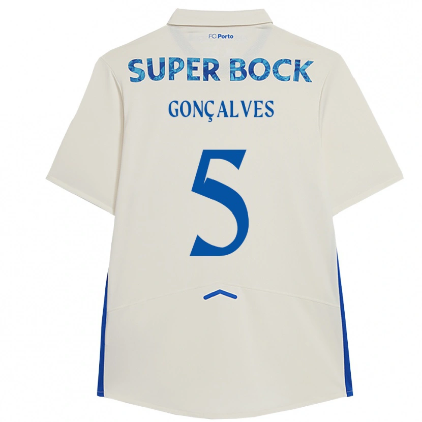 Danxen Women Martim Gonçalves #5 White Blue Third Jersey 2025/26 T-Shirt