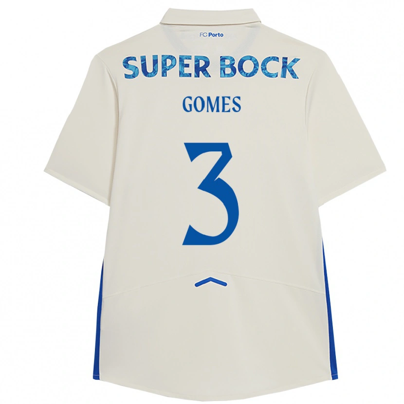 Danxen Women Salvador Gomes #3 White Blue Third Jersey 2025/26 T-Shirt