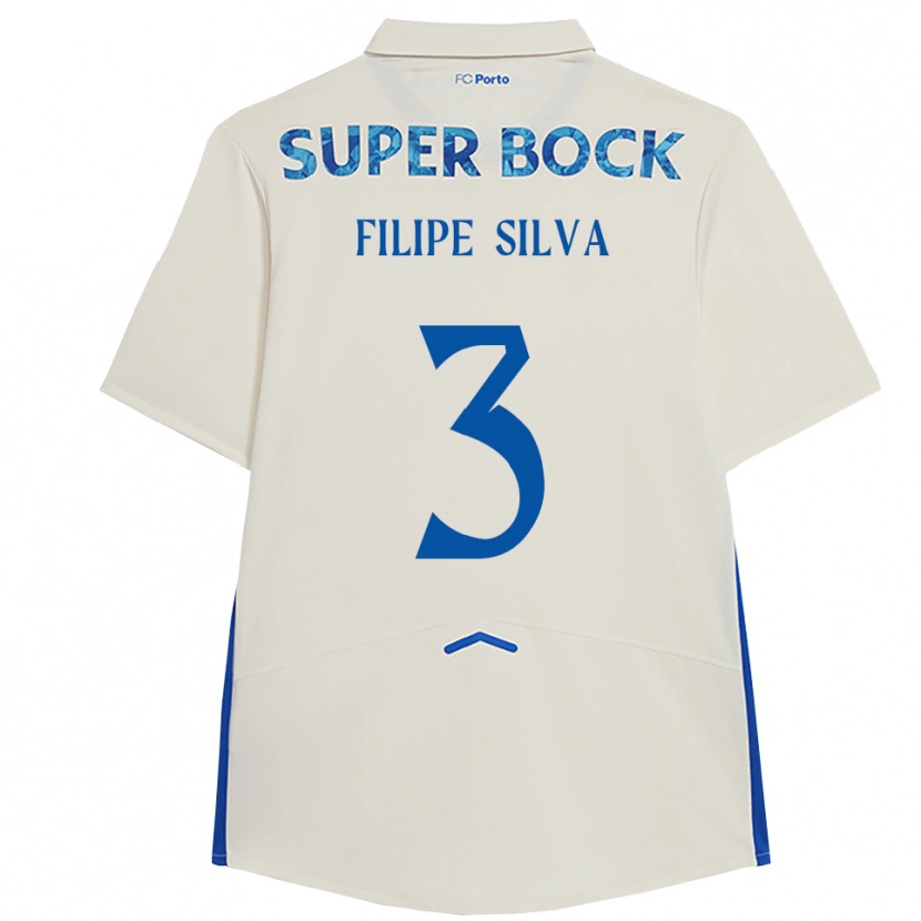 Danxen Women Filipe Silva #3 White Blue Third Jersey 2025/26 T-Shirt