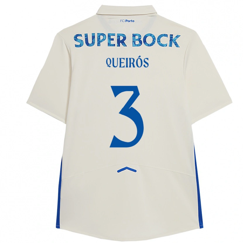 Danxen Women Mariana Queirós #3 White Blue Third Jersey 2025/26 T-Shirt