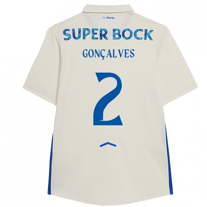 Danxen Women Ema Gonçalves #2 White Blue Third Jersey 2025/26 T-Shirt