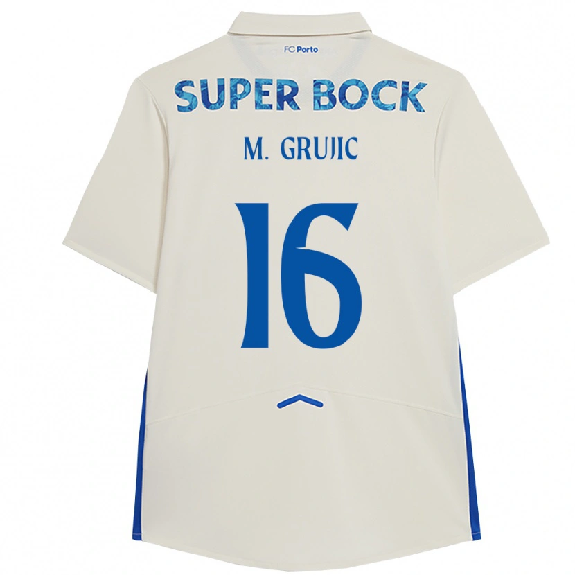 Danxen Women Marko Grujić #16 White Blue Third Jersey 2025/26 T-Shirt