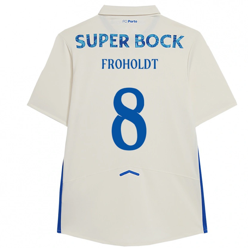 Danxen Women Victor Froholdt #8 White Blue Third Jersey 2025/26 T-Shirt