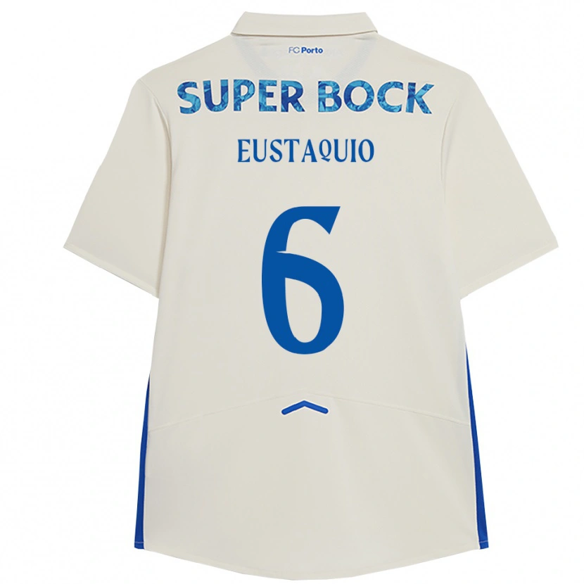Danxen Women Stephen Eustaquio #6 White Blue Third Jersey 2025/26 T-Shirt