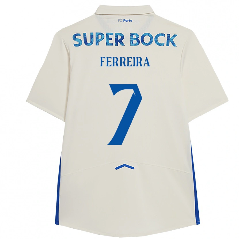 Danxen Women Maria Ferreira #7 White Blue Third Jersey 2025/26 T-Shirt