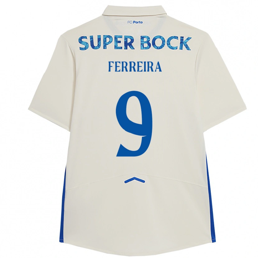 Danxen Women Cristina Ferreira #9 White Blue Third Jersey 2025/26 T-Shirt