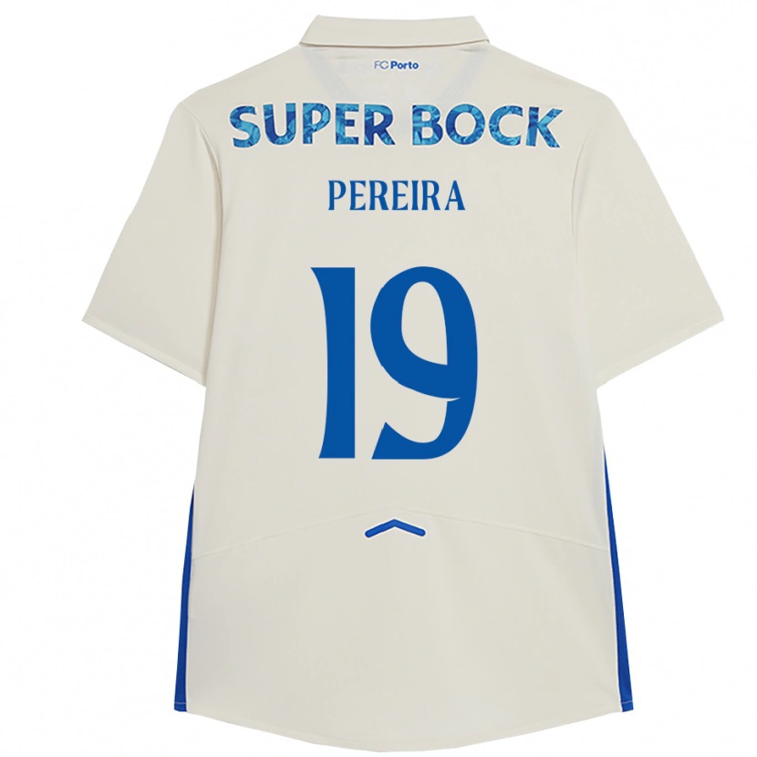 Danxen Women João Pereira #19 White Blue Third Jersey 2025/26 T-Shirt