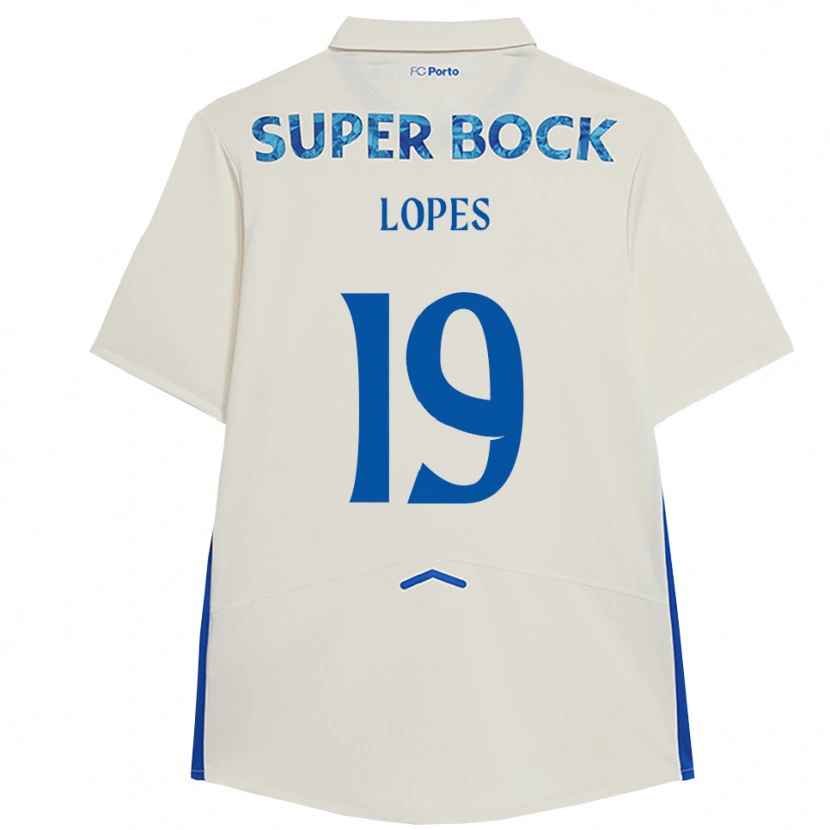 Danxen Women João Lopes #19 White Blue Third Jersey 2025/26 T-Shirt