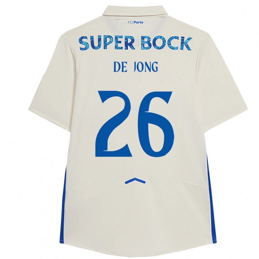 Danxen Women Luuk De Jong #26 White Blue Third Jersey 2025/26 T-Shirt