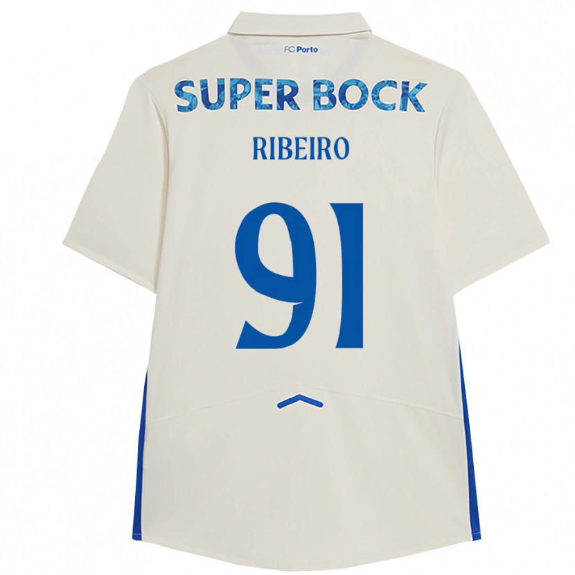 Danxen Women Gonçalo Ribeiro #91 White Blue Third Jersey 2025/26 T-Shirt