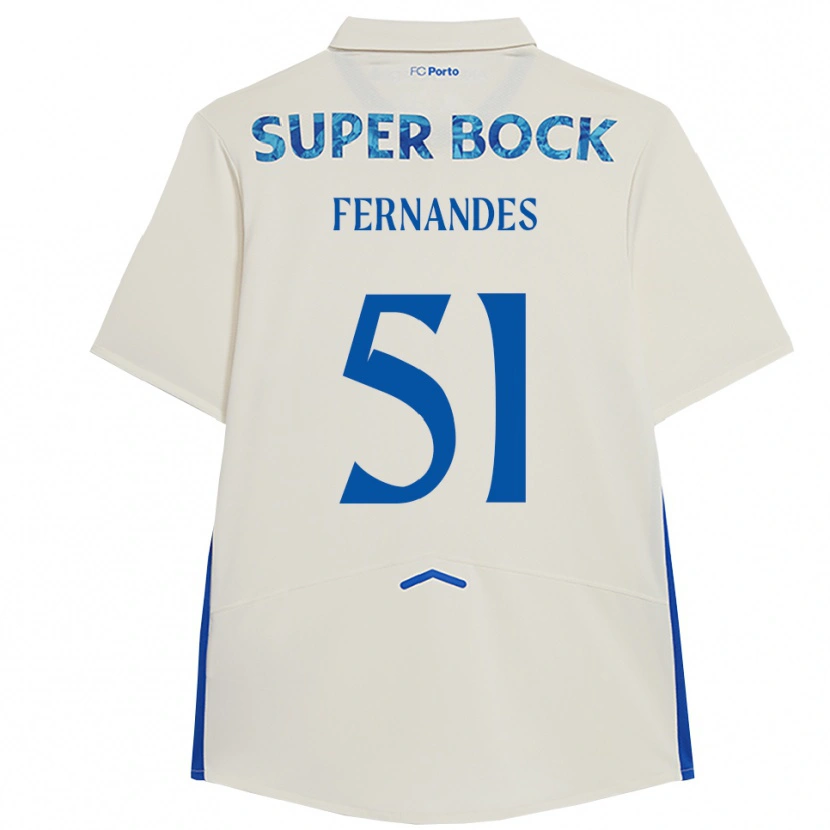 Danxen Women Diogo Fernandes #51 White Blue Third Jersey 2025/26 T-Shirt