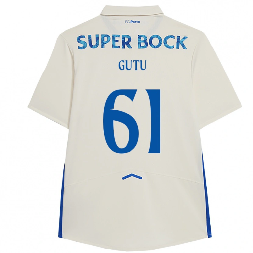 Danxen Women Denis Gutu #61 White Blue Third Jersey 2025/26 T-Shirt