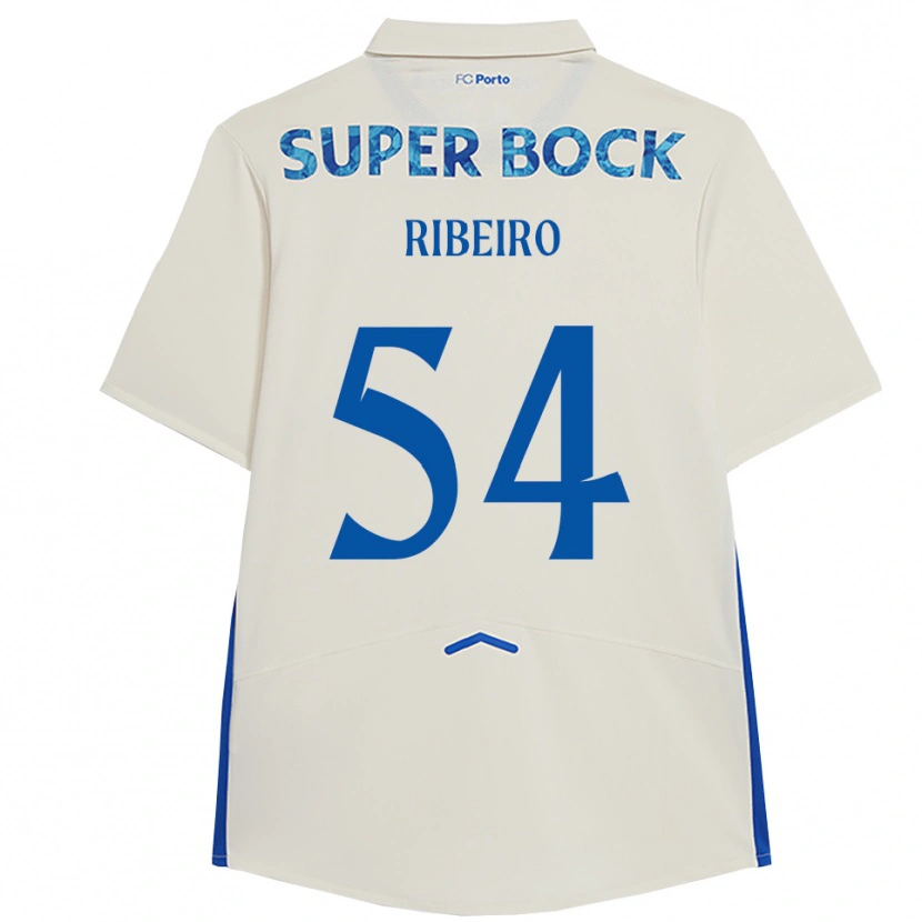 Danxen Women António Ribeiro #54 White Blue Third Jersey 2025/26 T-Shirt