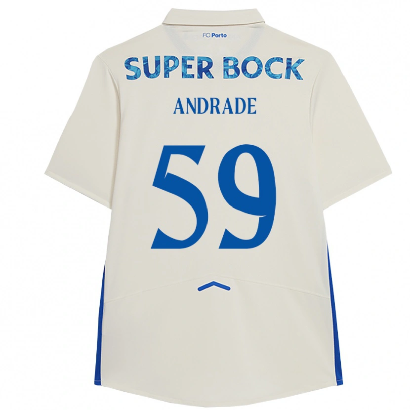 Danxen Women Tiago Andrade #59 White Blue Third Jersey 2025/26 T-Shirt