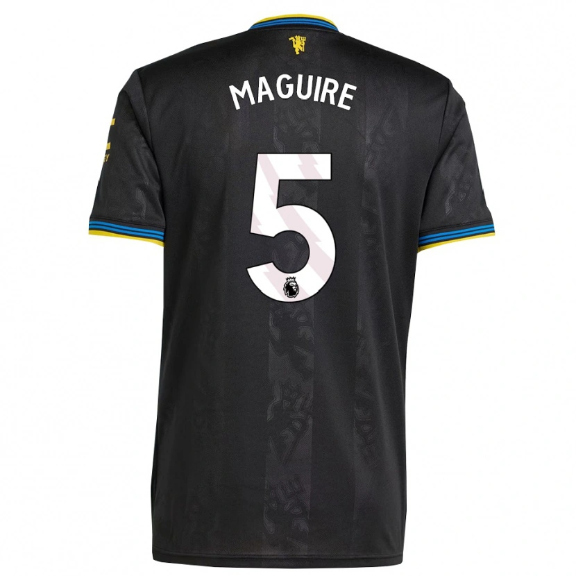 Danxen Women Harry Maguire #5 Black Yellow Blue Third Jersey 2025/26 T-Shirt