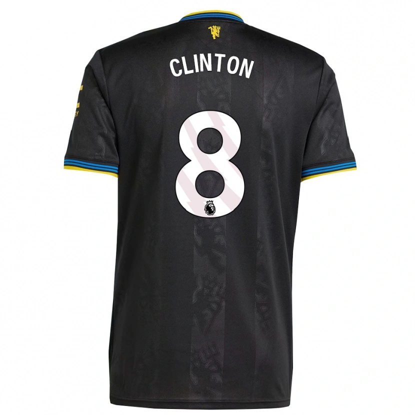 Danxen Women Grace Clinton #8 Black Yellow Blue Third Jersey 2025/26 T-Shirt