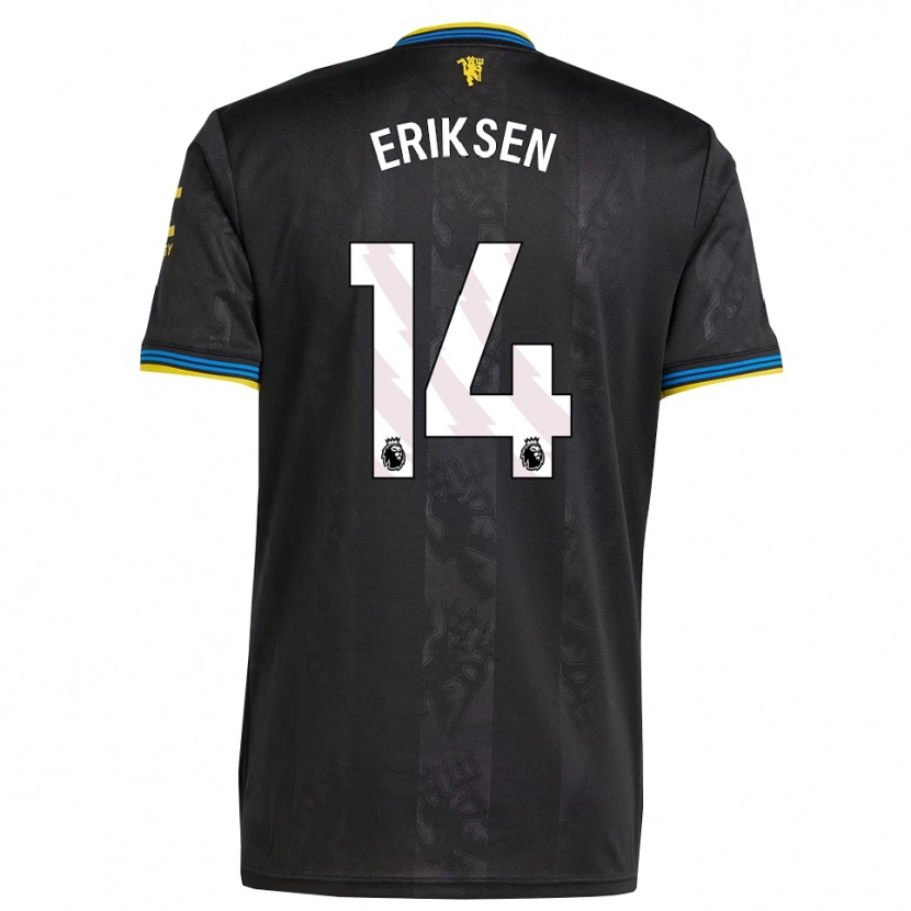 Danxen Women Christian Eriksen #14 Black Yellow Blue Third Jersey 2025/26 T-Shirt