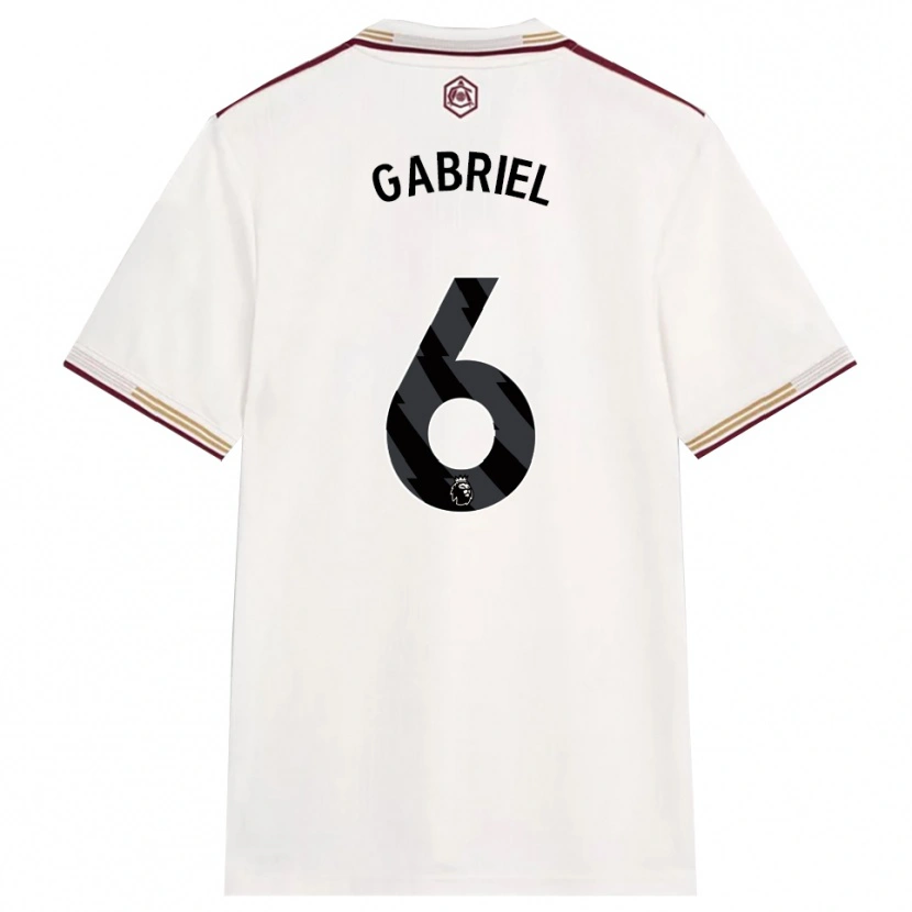 Danxen Women Gabriel Magalhães #6 Off White Burgundy Third Jersey 2025/26 T-Shirt