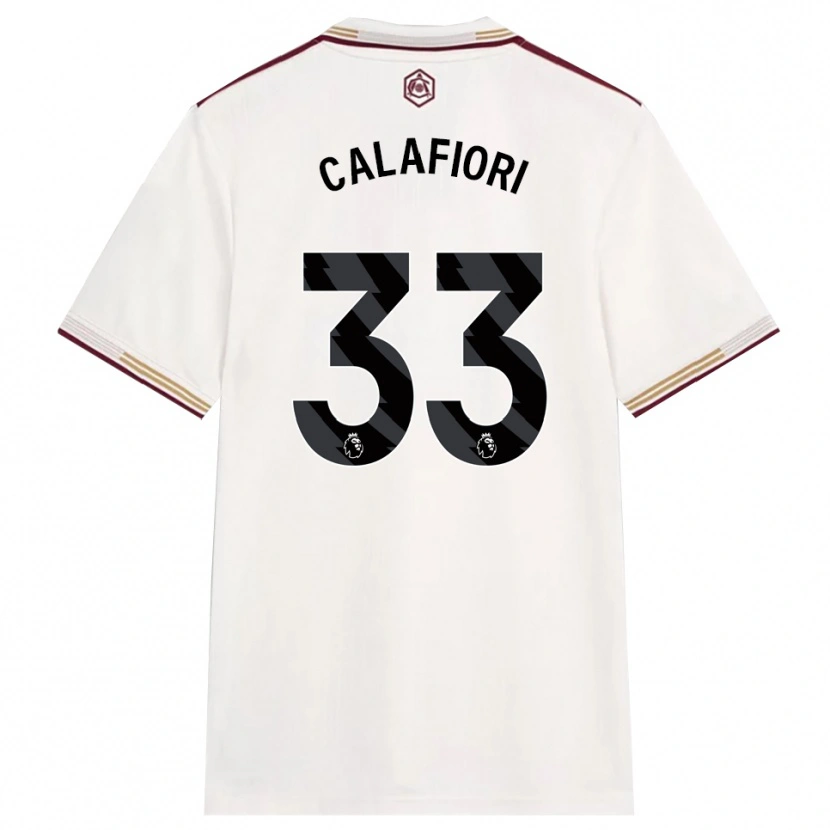 Danxen Women Riccardo Calafiori #33 Off White Burgundy Third Jersey 2025/26 T-Shirt